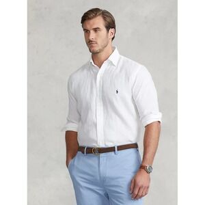 POLO RALPH LAUREN MENS 3X TALL L/S LINEN BUTTON UP SHIRT~NWT